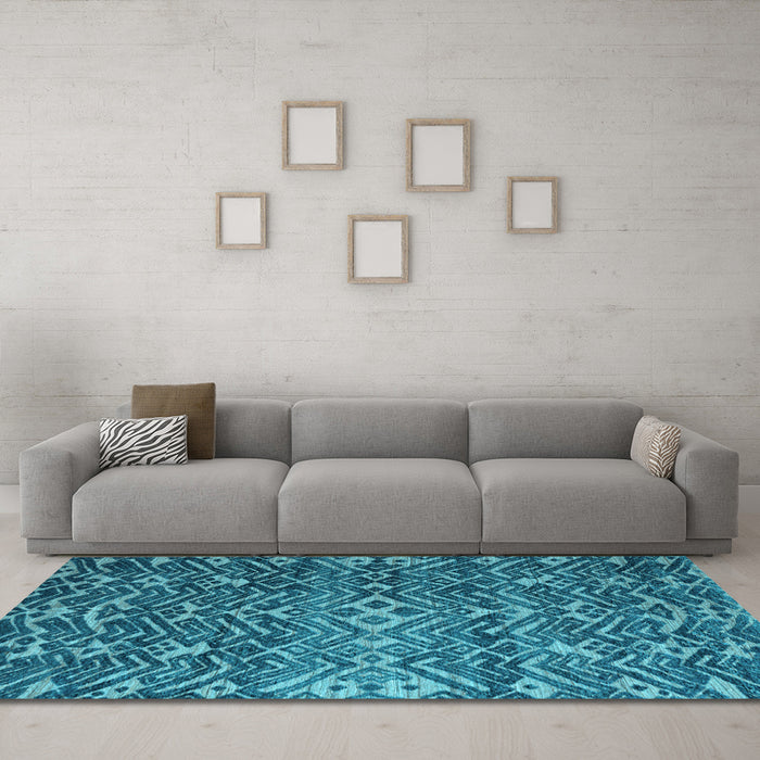 Machine Washable Abstract Light Blue Modern Rug in a Living Room, wshabs4774lblu