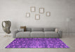 Machine Washable Abstract Purple Modern Area Rugs in a Living Room, wshabs4774pur