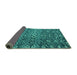 Sideview of Abstract Turquoise Modern Rug, abs4774turq