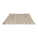 Sideview of Machine Washable Abstract Desert Sand Beige Rug, wshabs4775