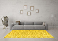 Machine Washable Solid Yellow Modern Rug, wshabs4775yw