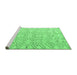 Sideview of Machine Washable Solid Emerald Green Modern Area Rugs, wshabs4775emgrn