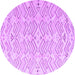 Round Machine Washable Solid Purple Modern Area Rugs, wshabs4775pur