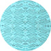 Round Solid Light Blue Modern Rug, abs4775lblu