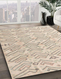 Abstract Desert Sand Beige Solid Rug, abs4775