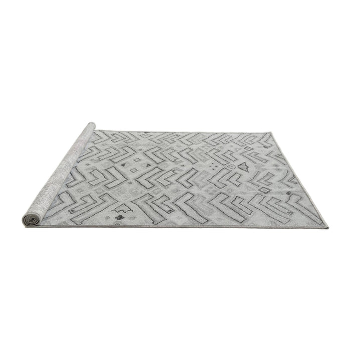 Sideview of Machine Washable Solid Gray Modern Rug, wshabs4775gry