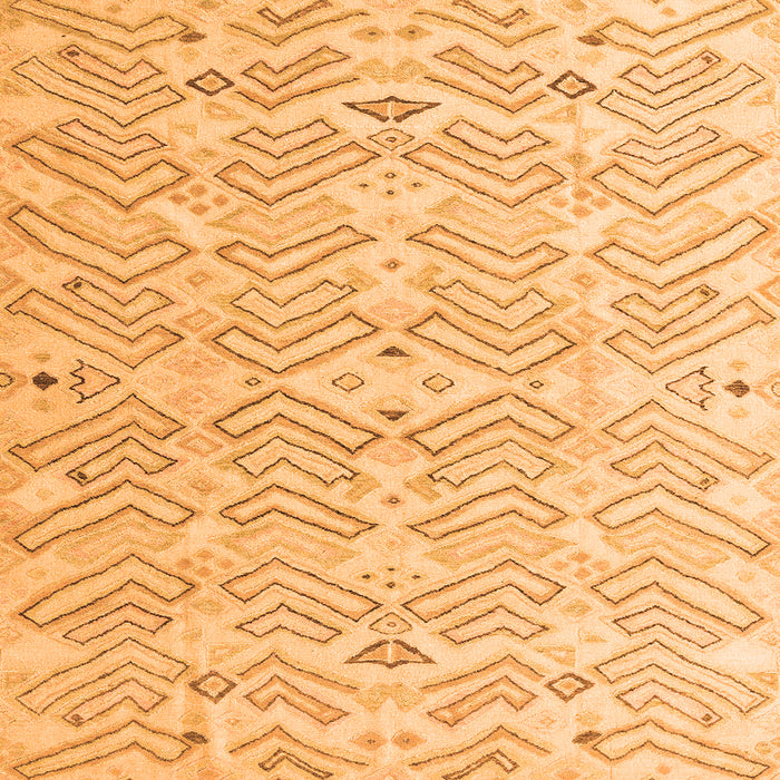 Square Solid Orange Modern Rug, abs4775org