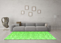 Machine Washable Solid Green Modern Rug, wshabs4775grn