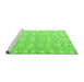 Sideview of Machine Washable Solid Green Modern Area Rugs, wshabs4775grn