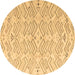 Round Machine Washable Solid Brown Modern Rug, wshabs4775brn