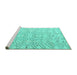 Sideview of Machine Washable Solid Turquoise Modern Area Rugs, wshabs4775turq