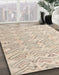 Machine Washable Abstract Desert Sand Beige Rug in a Family Room, wshabs4775
