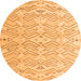 Round Machine Washable Solid Orange Modern Area Rugs, wshabs4775org