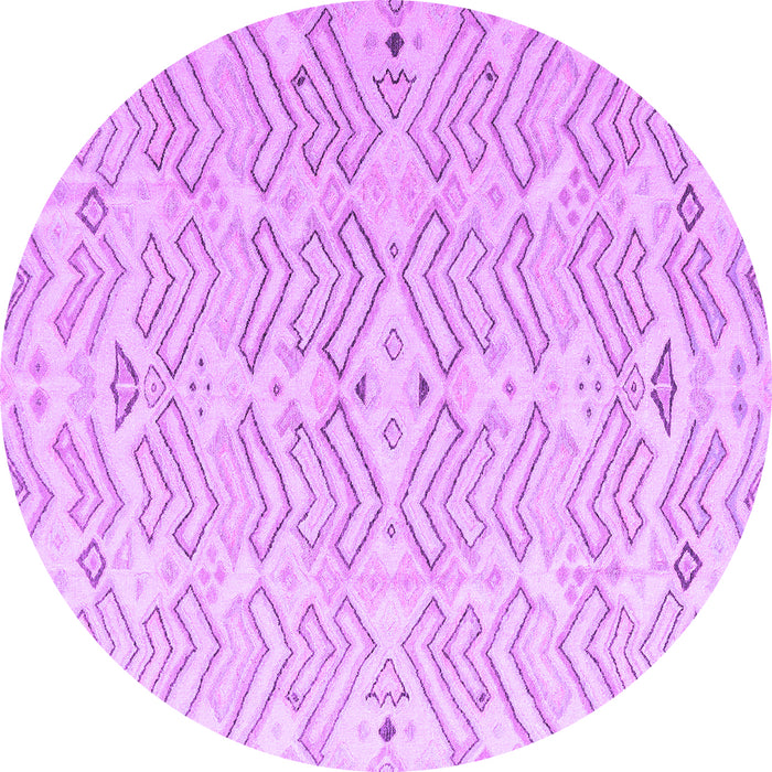 Round Solid Purple Modern Rug, abs4775pur