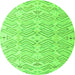 Round Solid Green Modern Rug, abs4775grn