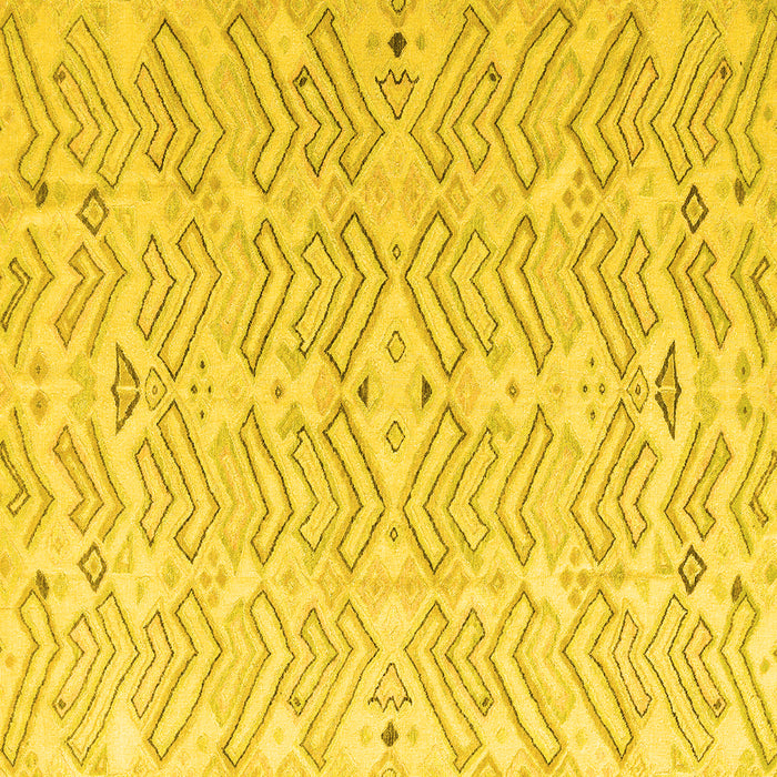Square Solid Yellow Modern Rug, abs4775yw