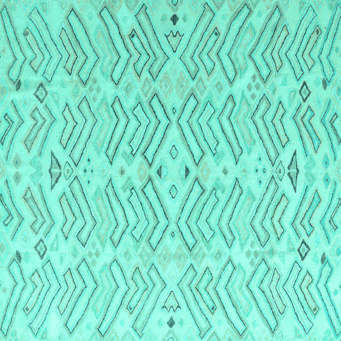 Square Machine Washable Solid Turquoise Modern Area Rugs, wshabs4775turq