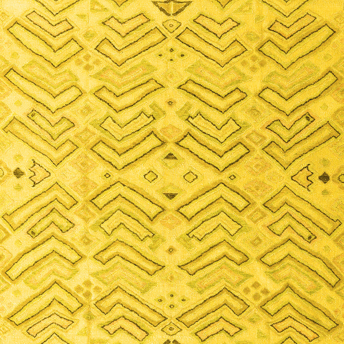 Machine Washable Solid Yellow Modern Rug, wshabs4775yw