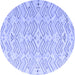 Round Solid Blue Modern Rug, abs4775blu