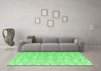 Machine Washable Solid Emerald Green Modern Rug, wshabs4775emgrn