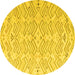 Round Solid Yellow Modern Rug, abs4775yw