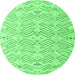 Round Solid Emerald Green Modern Rug, abs4775emgrn