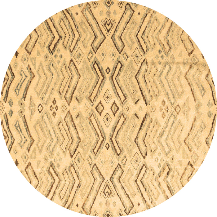 Round Solid Brown Modern Rug, abs4776brn