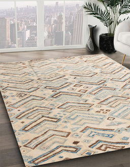 Machine Washable Abstract Camel Brown Rug in a Family Room, wshabs4776