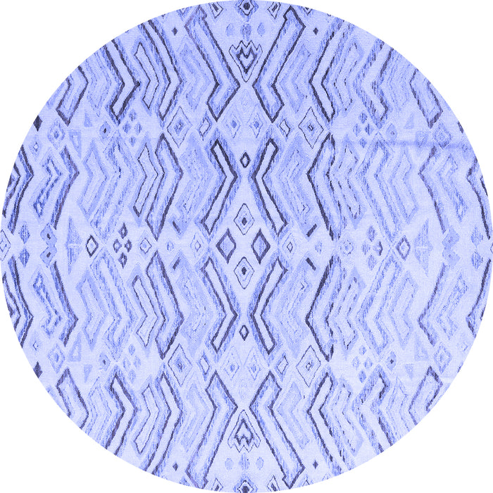 Round Solid Blue Modern Rug, abs4776blu