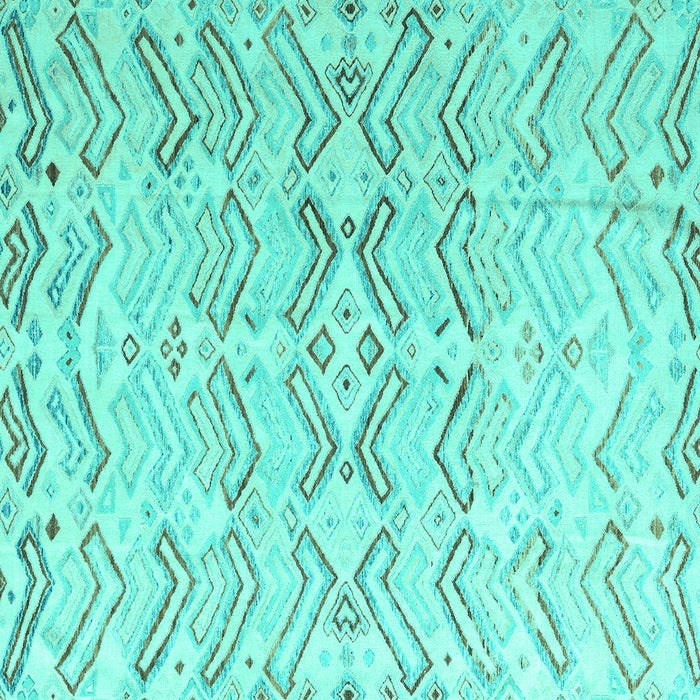 Square Solid Turquoise Modern Rug, abs4776turq