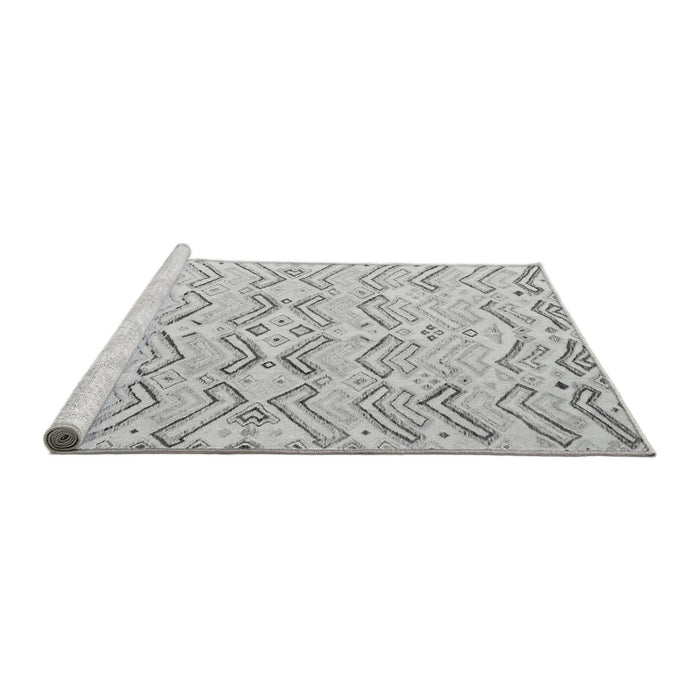 Sideview of Machine Washable Solid Gray Modern Rug, wshabs4776gry
