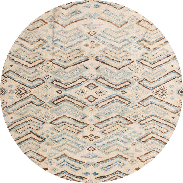Round Machine Washable Abstract Camel Brown Rug, wshabs4776