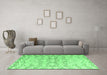 Machine Washable Solid Emerald Green Modern Area Rugs in a Living Room,, wshabs4776emgrn