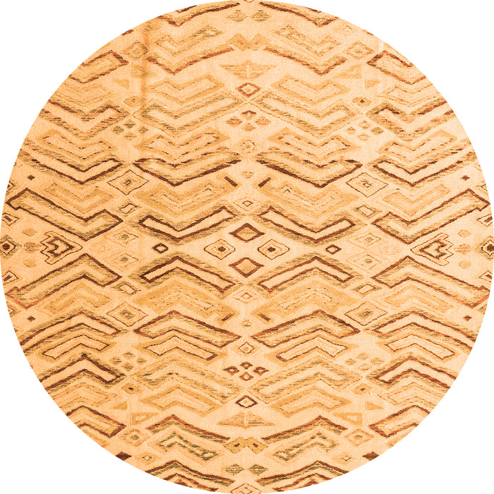 Round Solid Orange Modern Rug, abs4776org