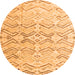 Round Solid Orange Modern Rug, abs4776org