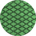 Round Abstract Emerald Green Modern Rug, abs4777emgrn