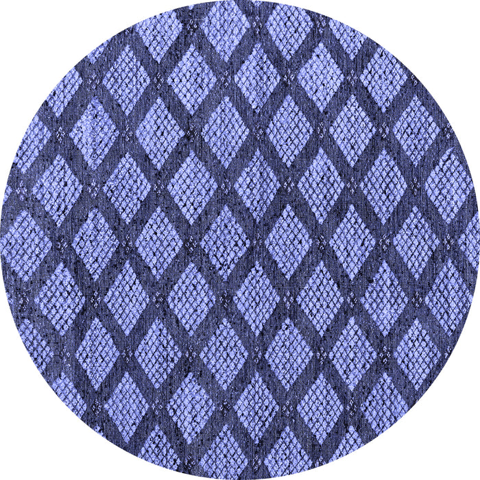 Round Abstract Blue Modern Rug, abs4777blu