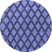 Round Abstract Blue Modern Rug, abs4777blu