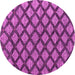 Round Abstract Pink Modern Rug, abs4777pnk