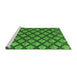 Sideview of Machine Washable Abstract Green Modern Area Rugs, wshabs4777grn