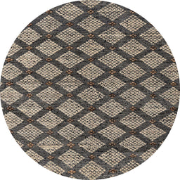 Round Abstract Burgundy Brown Modern Rug, abs4777