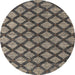 Round Abstract Burgundy Brown Modern Rug, abs4777