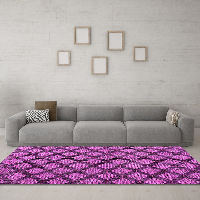 Machine Washable Abstract Pink Modern Rug in a Living Room, wshabs4777pnk