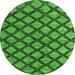 Round Abstract Green Modern Rug, abs4777grn