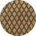 Round Abstract Brown Modern Rug, abs4777brn