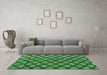 Machine Washable Abstract Emerald Green Modern Area Rugs in a Living Room,, wshabs4777emgrn