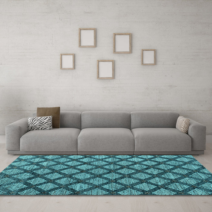 Machine Washable Abstract Light Blue Modern Rug in a Living Room, wshabs4777lblu