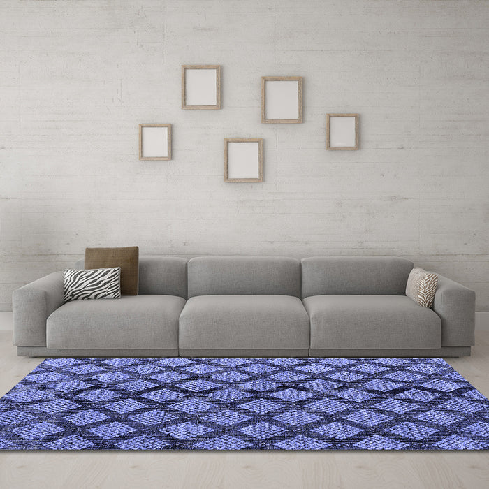 Machine Washable Abstract Blue Modern Rug in a Living Room, wshabs4777blu