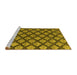 Sideview of Machine Washable Abstract Yellow Modern Rug, wshabs4777yw