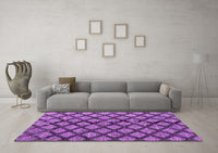 Machine Washable Abstract Purple Modern Rug, wshabs4777pur